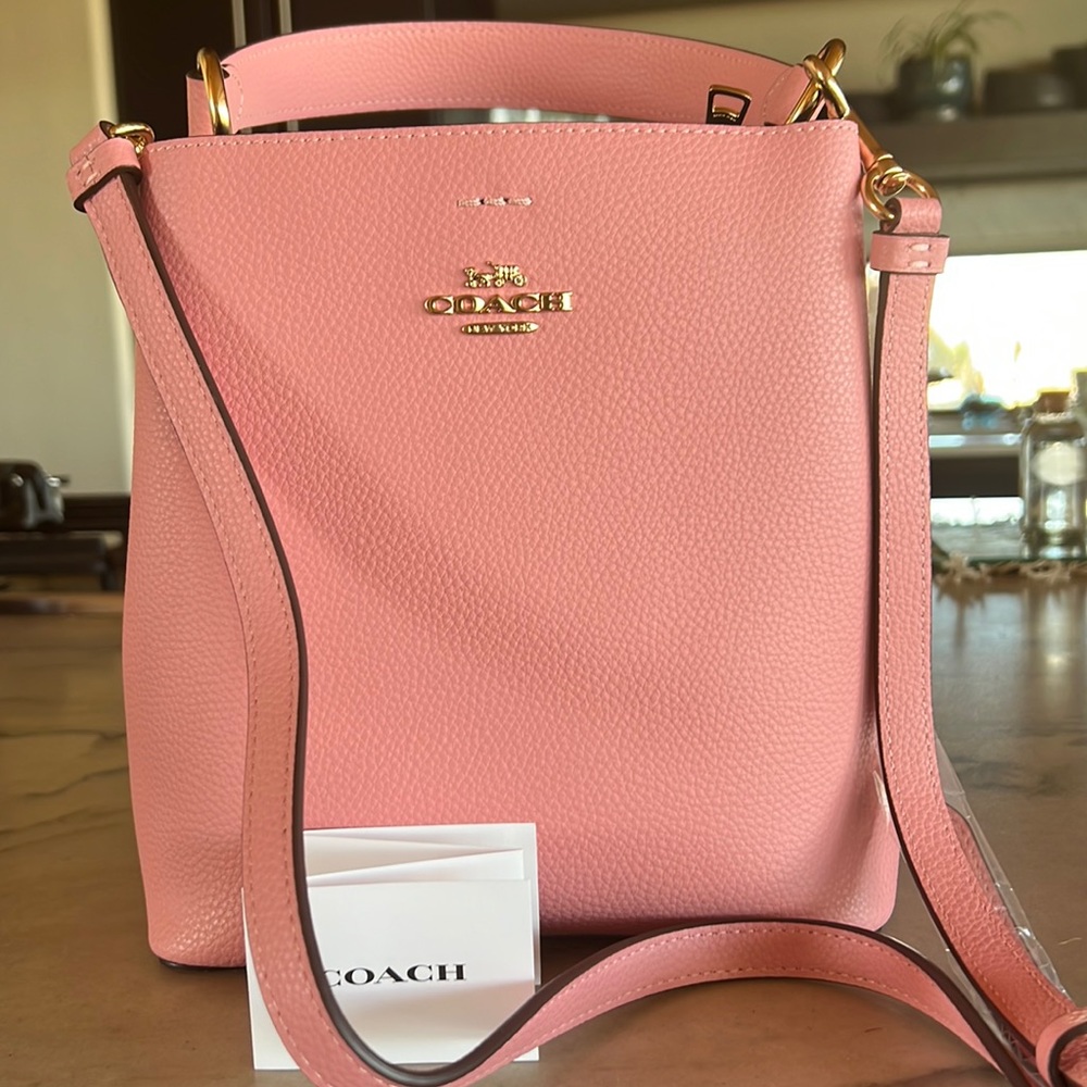 Blush Pink NEVER USED Coach bag with optional crossbody strap!
